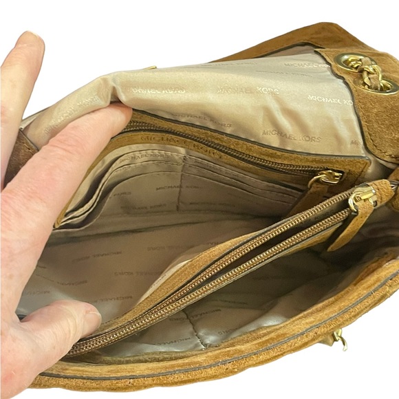 Vintage Camel brown Suede Michael Kors shoulder bag - Picture 9 of 10